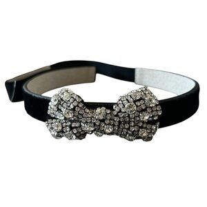 White House Black Market Black Belt with Silver Bow